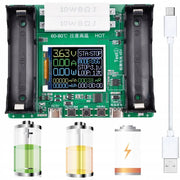 Tester LCD Capacità e Resistenza per Batterie 18650 USB-C – Misurazione Precisa, 3 Modalità, Compatibile con Powerbank