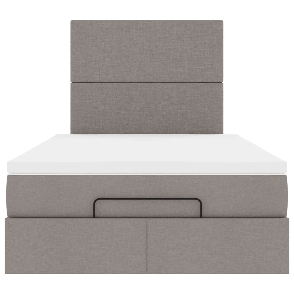 Struttura Letto Pouf con Materasso Tortora 120x200cm in Tessuto