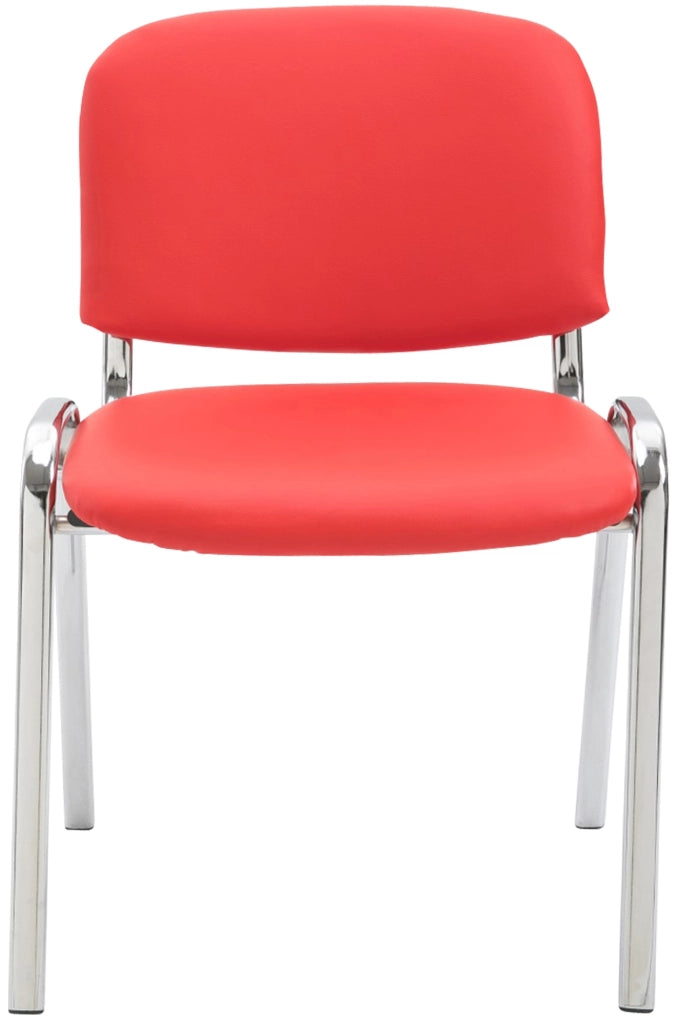 Sedia ospite impilabile KEN in similpelle rosso