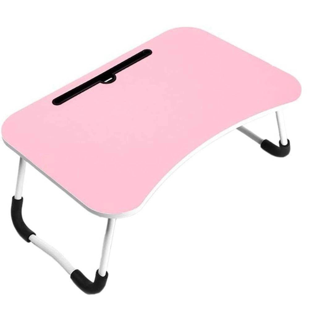 Trade Shop - Tavolino Pieghevole Rosa Supporto Per Computer Portatile Laptop Salvaspazio Casa -