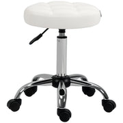 Sgabello Regolabile con Ruote ¨C zephmum ¨C Diametro 35.5 cm Altezza 48-63 cm Bianco