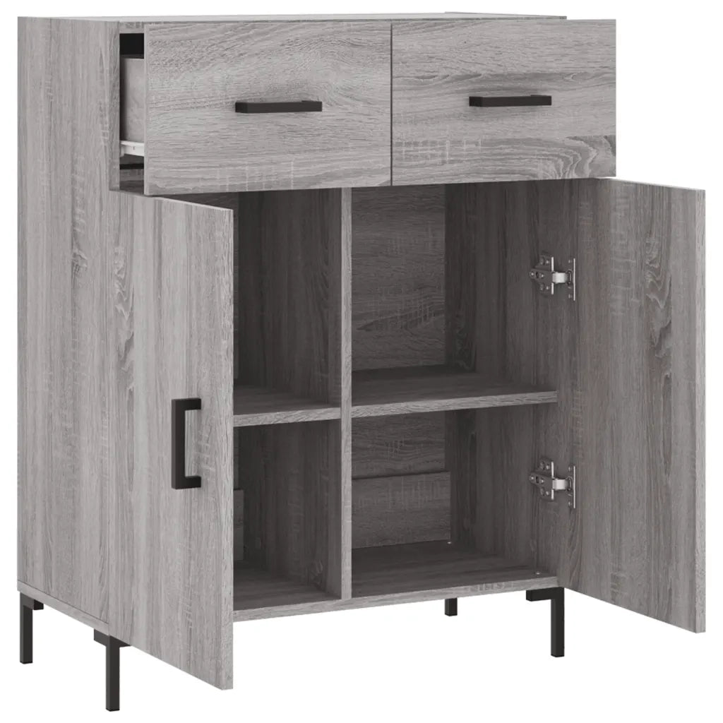 Credenza-Buffet-Armadio da cucina Grigio Sonoma 69,5x34x90 cm in Legno Multistrato 145786