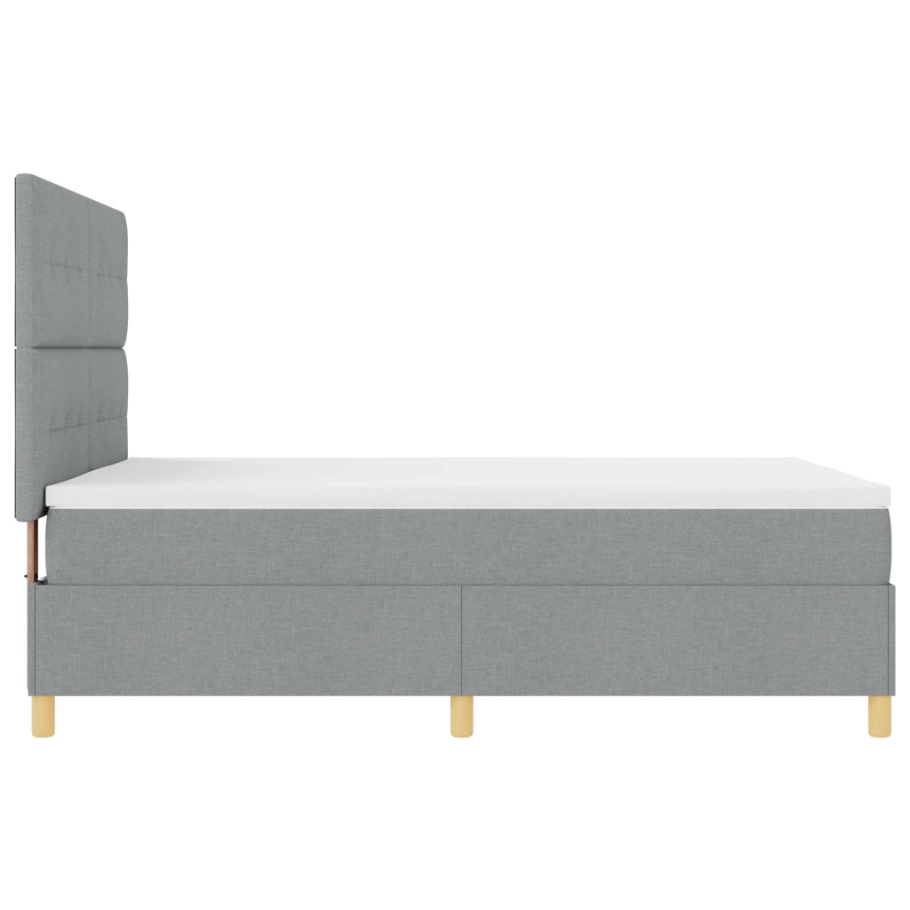 Letto con Box Spring e Materasso Grigio Chiaro 140x190 cm Tessuto