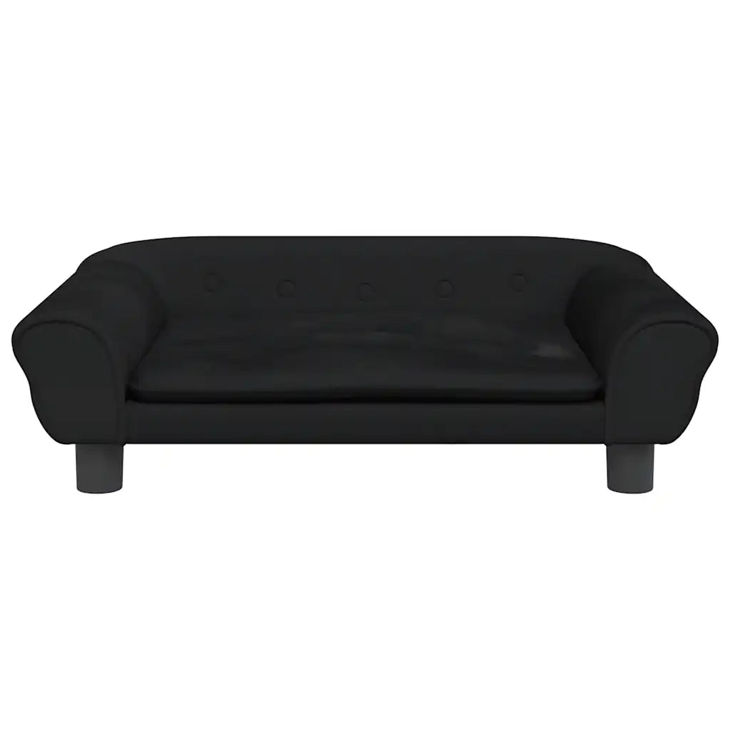 Divano per Bambini Nero 70x45x26 cm in Velluto
