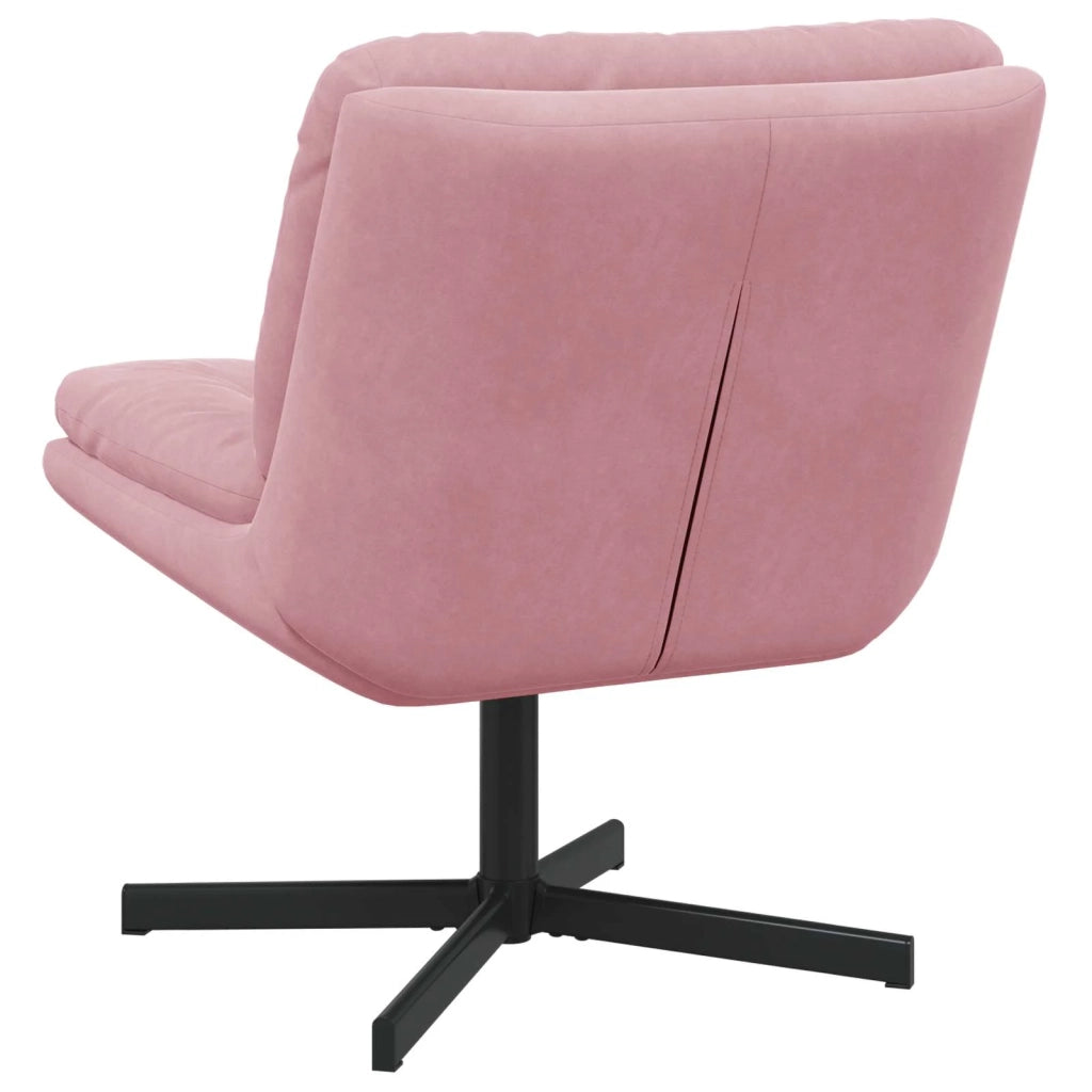 Poltrona Relax con Base Girevole Rosa 63 x 75 x 76 cm Velluto 42007363