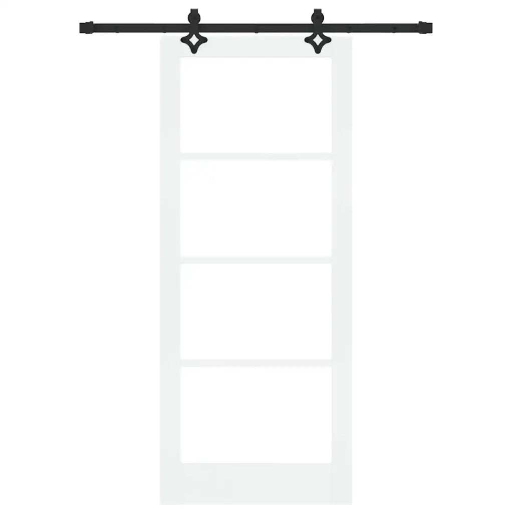 vidaXL Porta Scorrevole Bianco 83 x 202 cm Legno e metallo