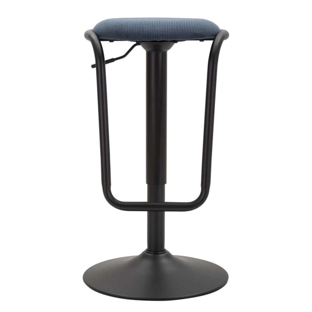 Sgabello Alto VKH449, Blu, Metallo, 41x41x61 cm