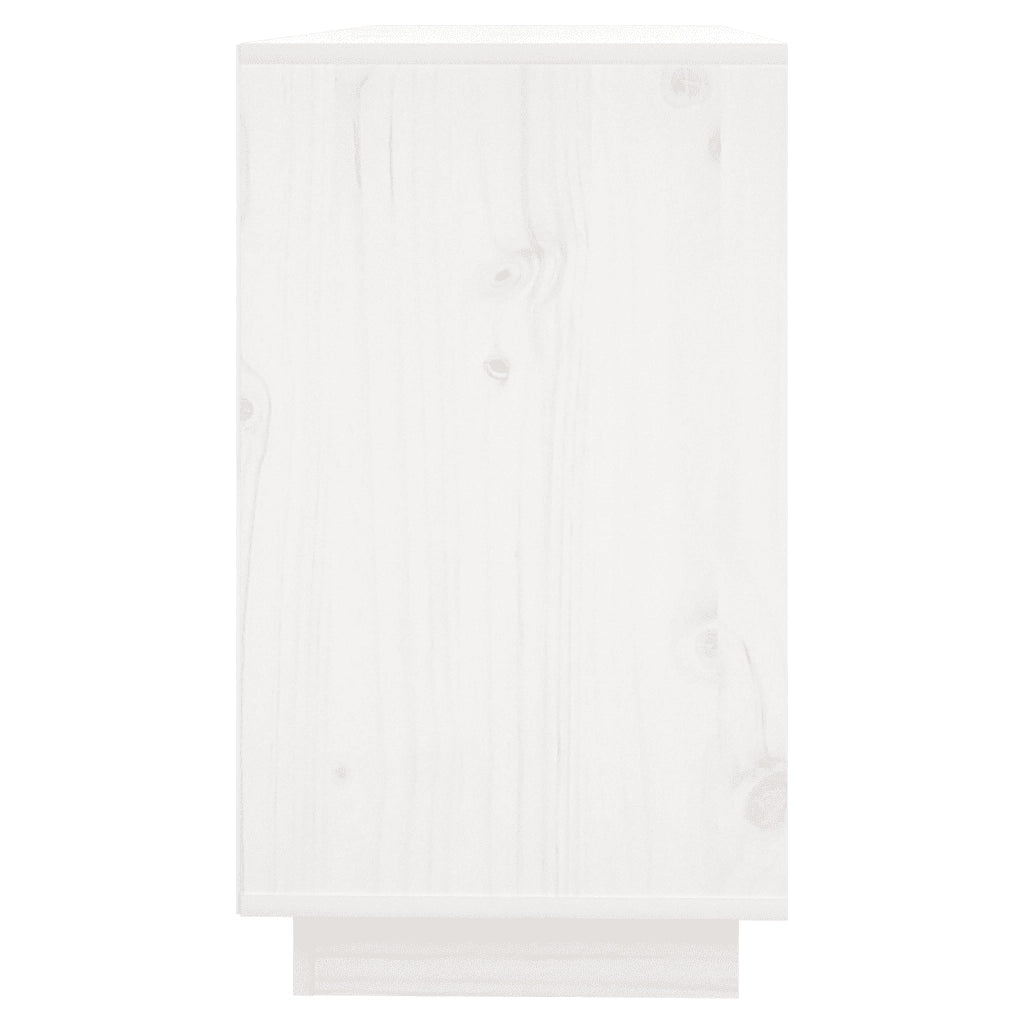 Credenza Bianca 111x34x60 cm in Legno Massello di Pino 813810