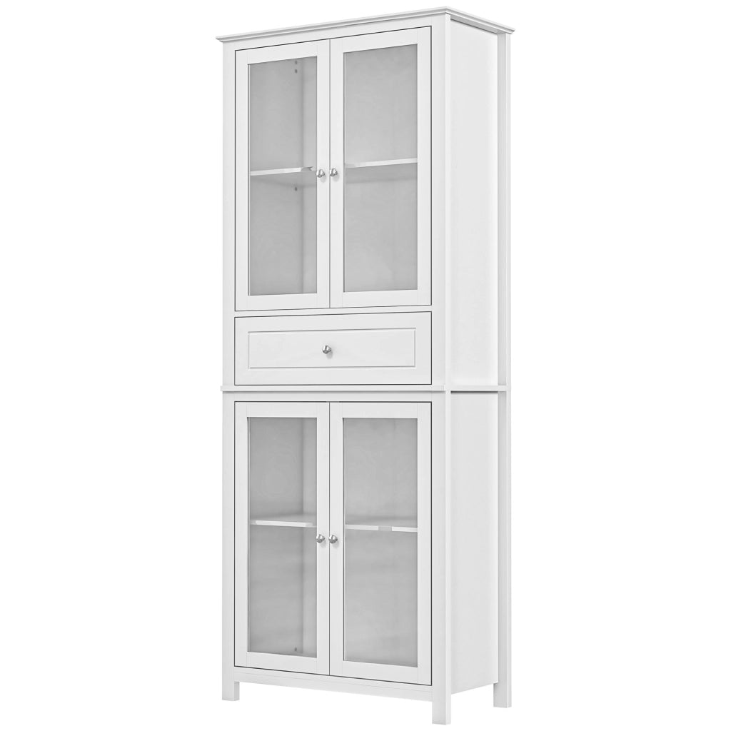Credenza con ante scorrevoli e ripiani ¨C Minimal ¨C Bianco 74x35,5x181,5 cm