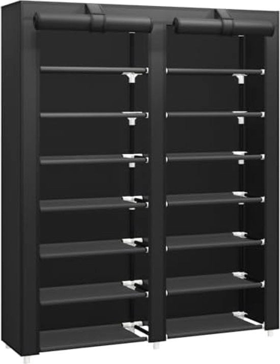 Rack per scarpe con 7 livelli con fodera in tessuto, organizzatore per scarpe, cassettone per scarpe a muro per un massimo di 28 paia di scarpe per porta, corridoio, balcone, soggiorno