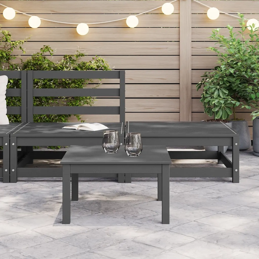 Set Divani da Giardino 2 pz Grigio in Legno Massello di Pino 805697