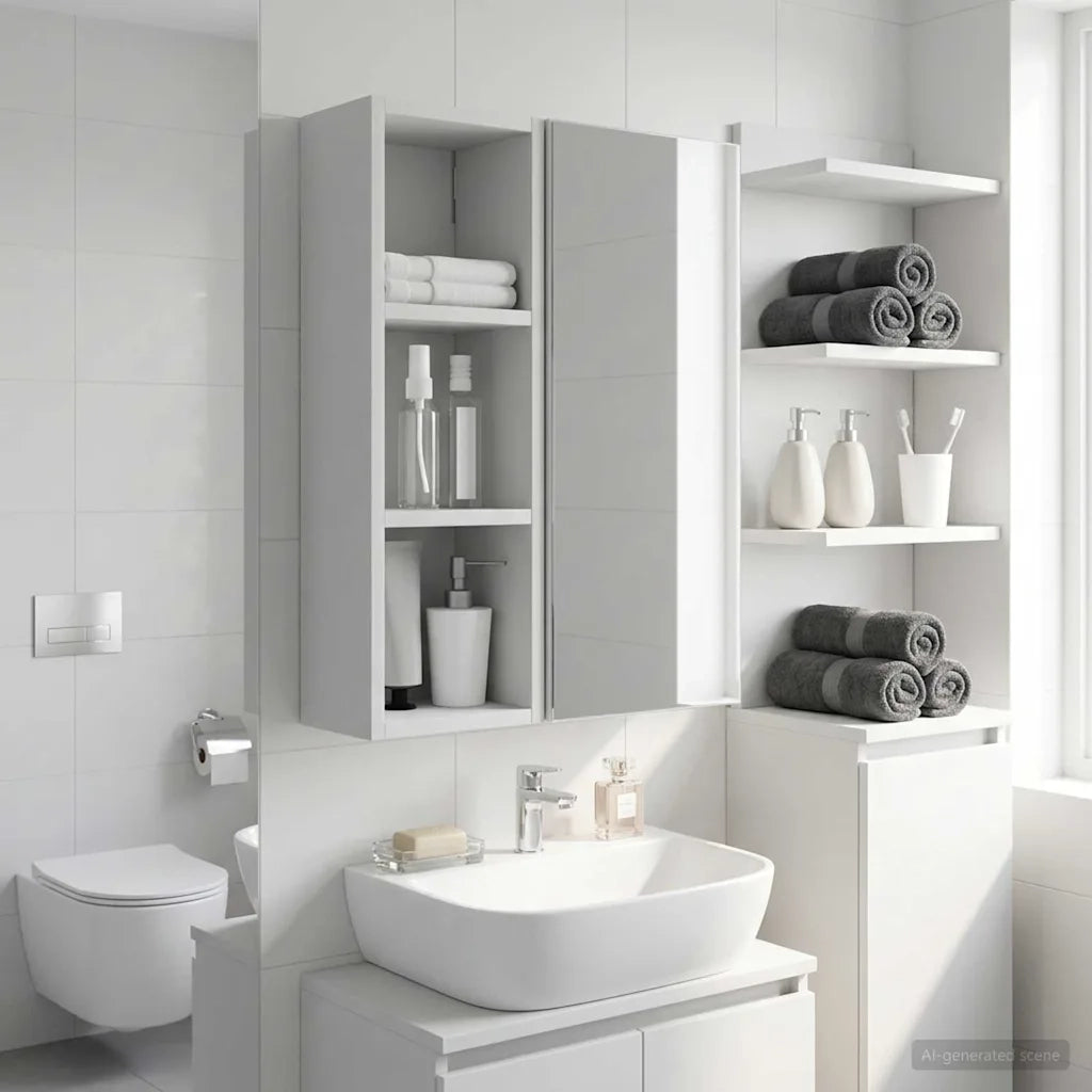 Armadio da bagno a muro Bianco 20 x 16 x 62,5 cm 889303