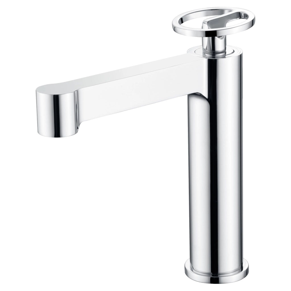 IMEX Miscelatore monocomando per lavabo in ottone cromato con cartuccia ceramica Ø26 mm set 2 flessibili 3-8 inclusi altezza 184 mm canna 135 mm colore cromato modello Imex-BDC033-1