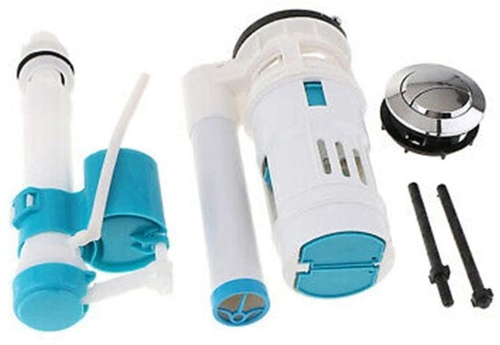 Kit di Reparazione per Water Closet con Funzione Dual Flush - Materiale Kunststof di Alta Qualità - Corrosione-Resistente - Regolabile Volume di Scarico - Set per Water Closet