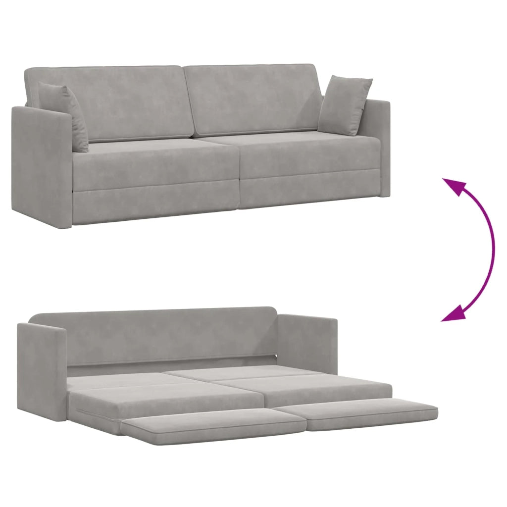 Divano-letto | Sof¨¤ letto | Letto singolo da pavimento Grigio chiaro 213 x 70 x 77 cm
