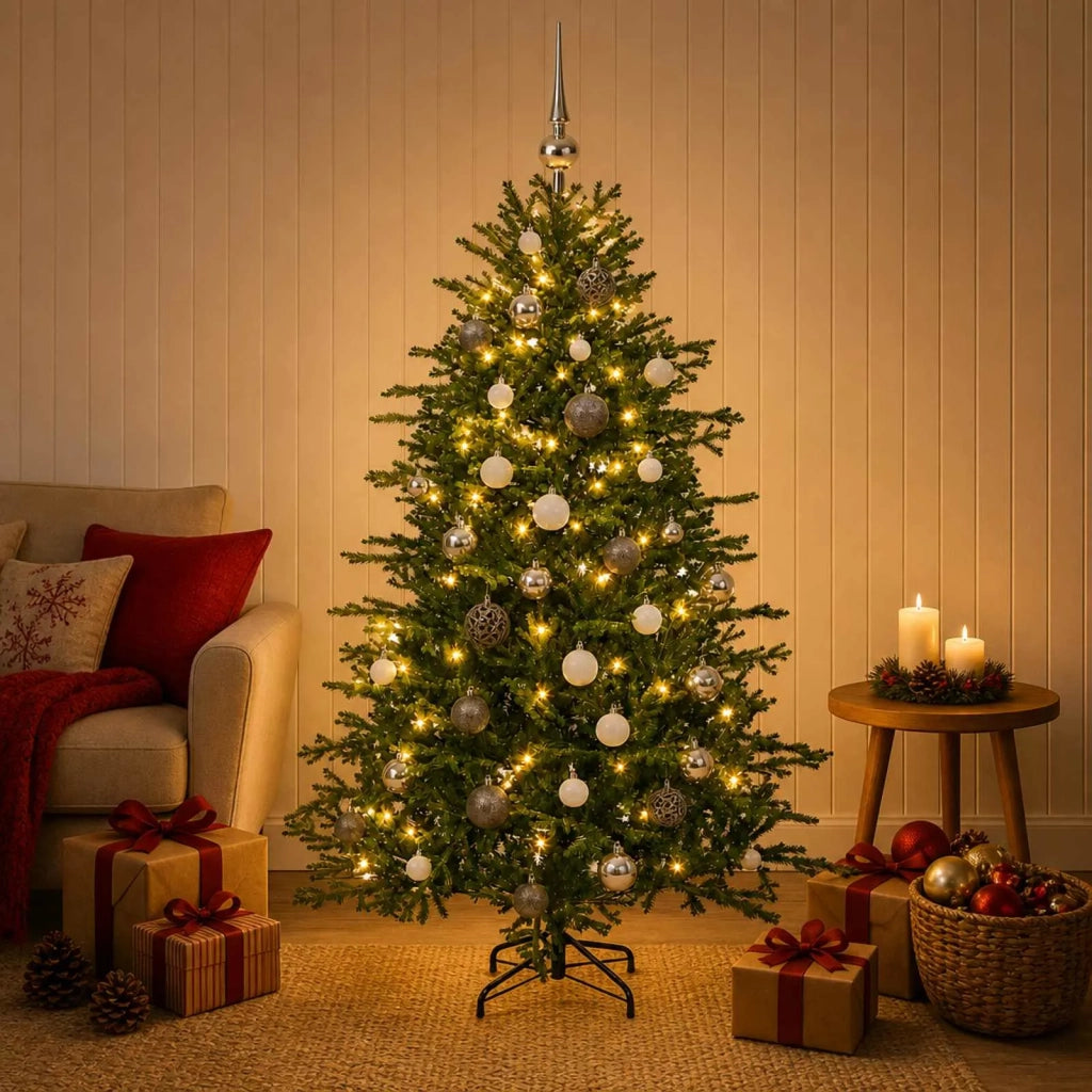 Albero di Natale artificiale con palline 150 cm 150 LED 3466170