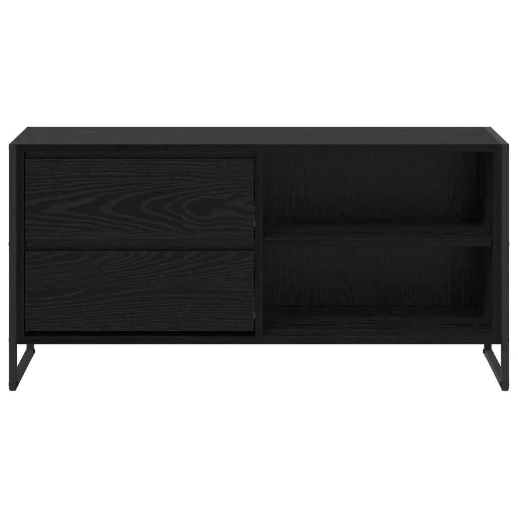 Mobile porta TV rettangolare funzionale con cassetto per soggiorno moderno 100 x 36 x 49,5 cm legno composito nero 02_0054559