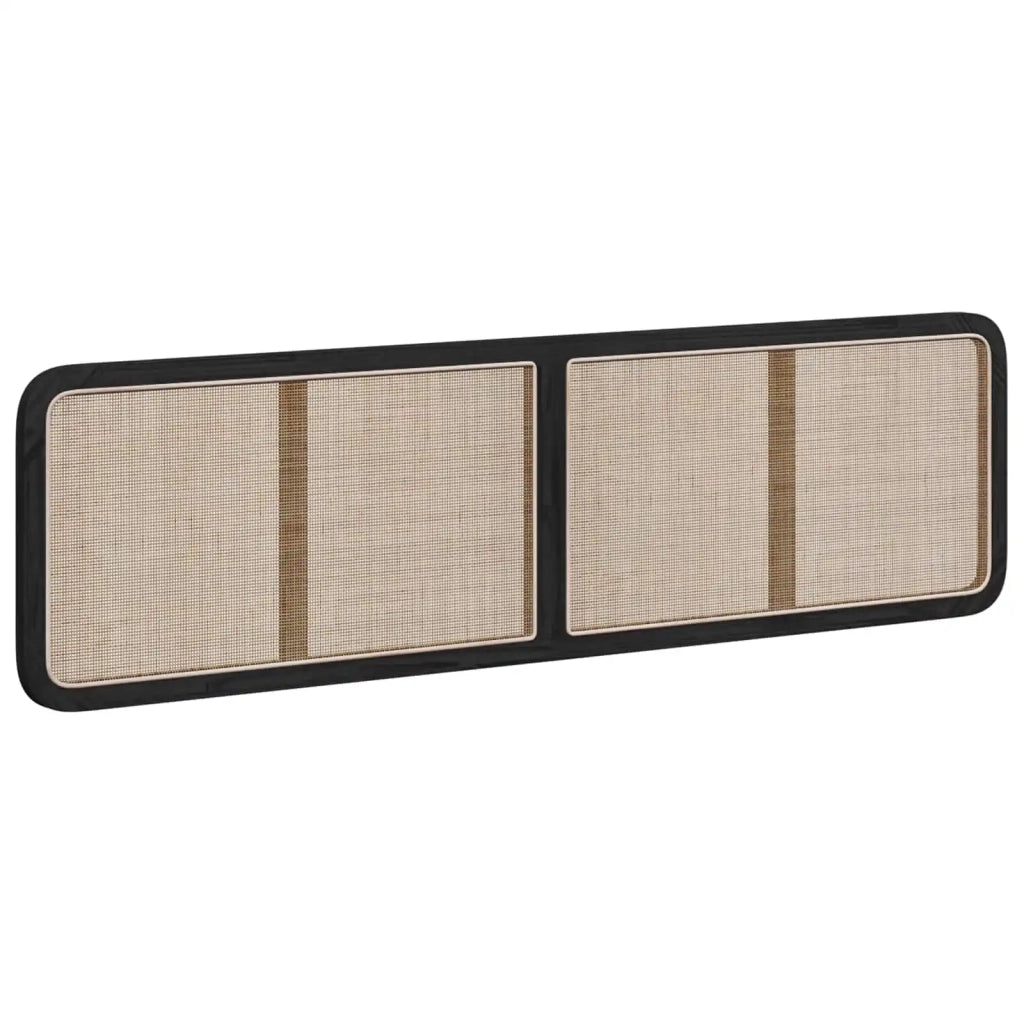 Testiera con testiera Nero 200 x 55 x 3 cm Rattan