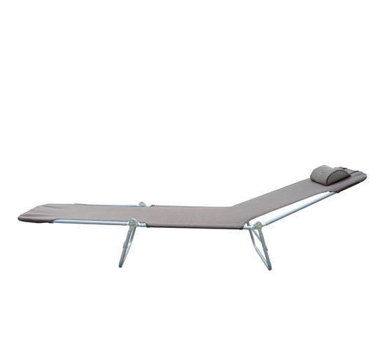 Sdraio da giardino reclinabile pieghevole con cuscino ¨C zephmum ¨C marrone