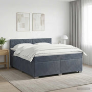 Letto con Box Spring, Materasso e LED Grigio Scuro 140 x 190 cm 3452181