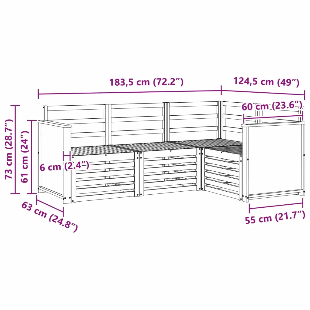 Set di divani da esterno 4 pz Poliestere 3384280