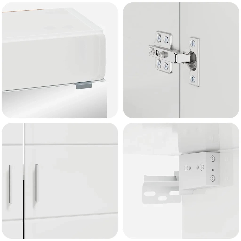 Set di mobili per il bagno TULUM 4 pcs Bianco Lucido 3398048