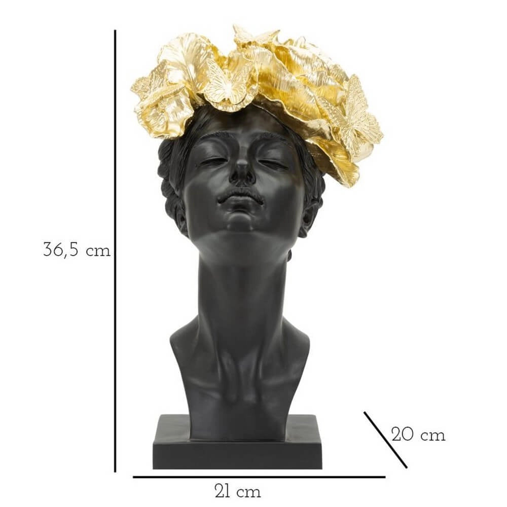 Scultura donna con farfalle in testa cm 21X20X36,5 - BUTTERFLYA