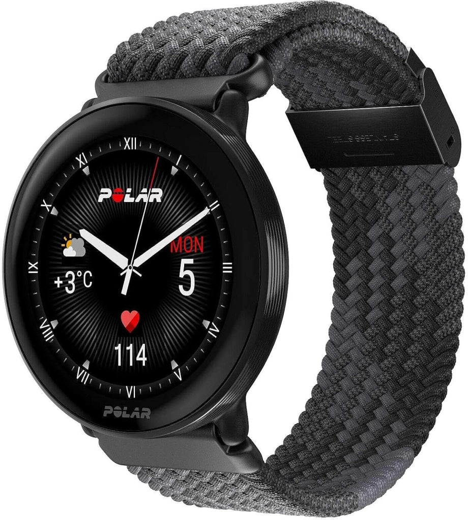 Polar Smartwatch con GPS per Fitness e Benessere, analisi del Sonno, Display AMOLED, Activity Tracker 24/7, allenamenti Personalizzati e Guida vocale in Tempo Reale, Night Black, S-L, Ignite 3