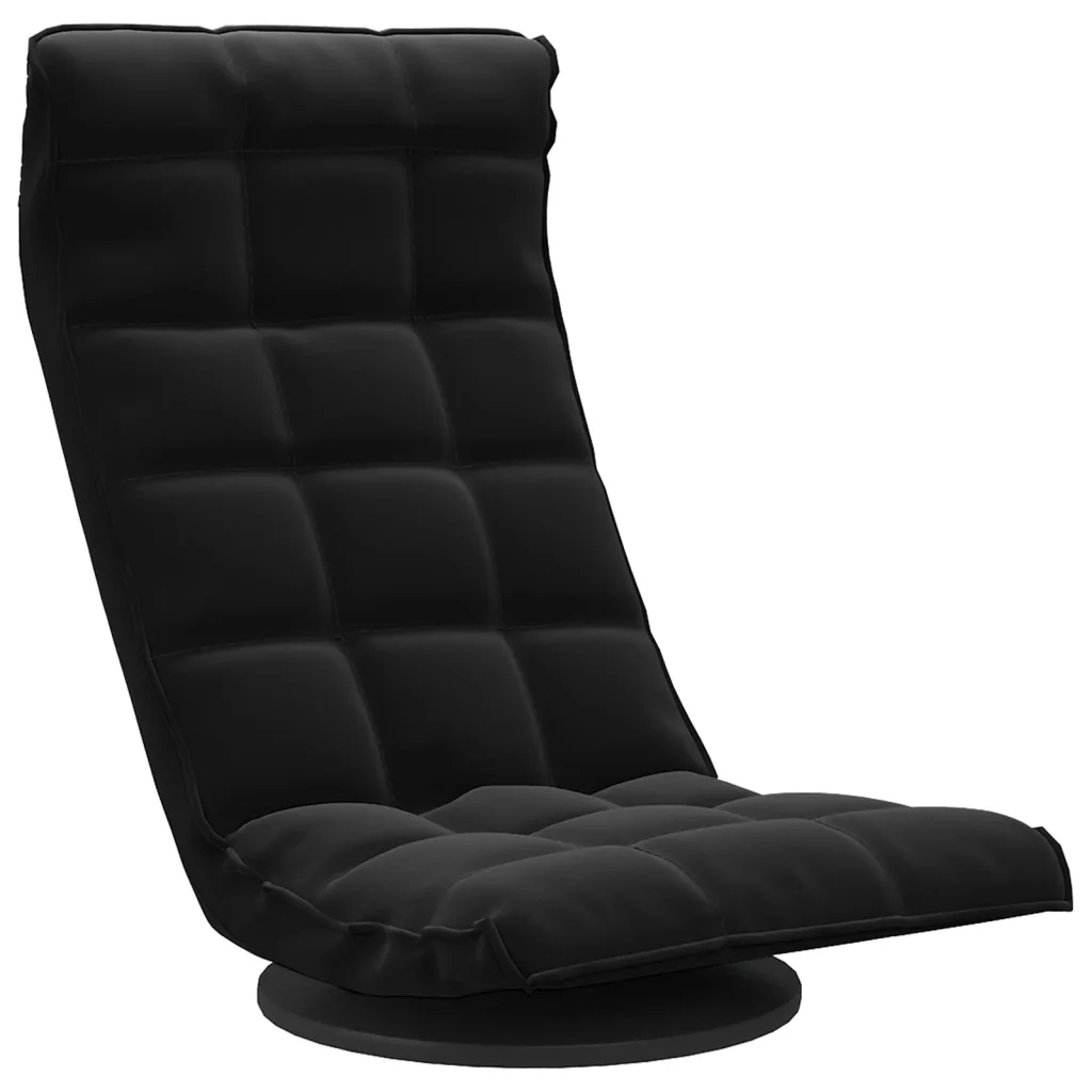 Sedia da Pavimento Girevole Nera in Velluto CFW8179828