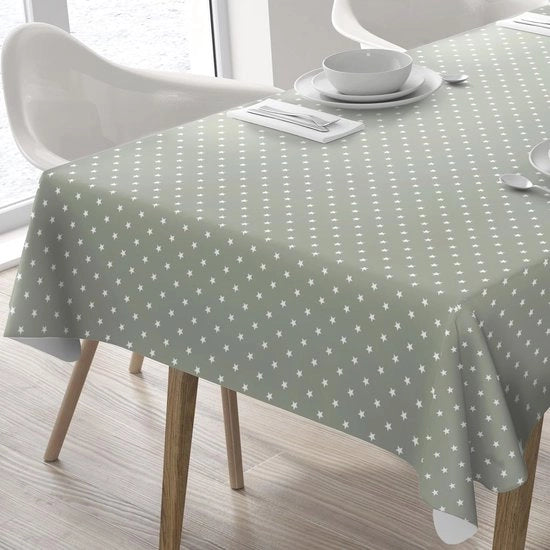 Tavolo quadrato con tovaglia PVC 140 x 180 cm in Saliegro con motivi stellari