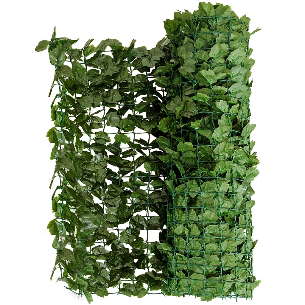 Siepe artificiale in arte topiaria, Siepe con foglie di edera per interno ed esterno 150 x 240 cm-Piante artificiali