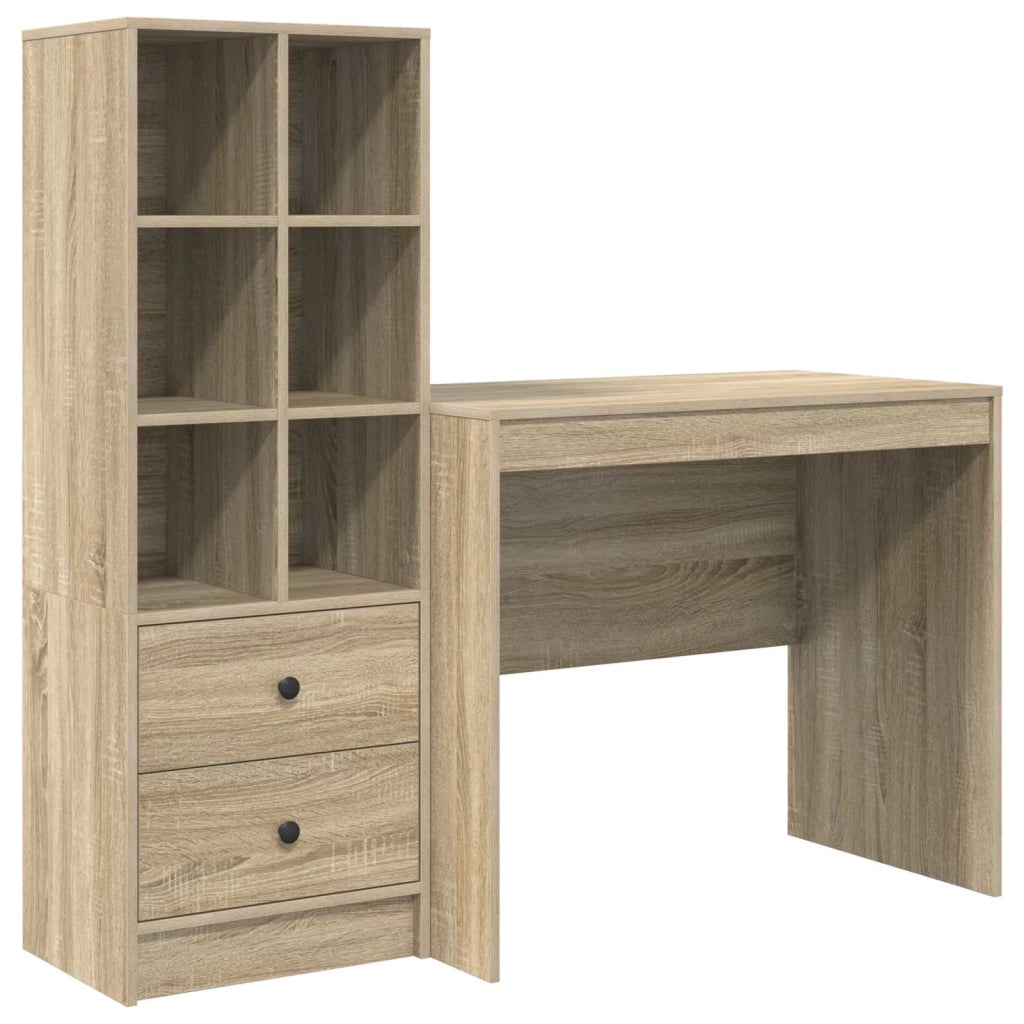 Scrivania con cassetto con lo scaffale 2 pcs Rovere Sonoma 3337363