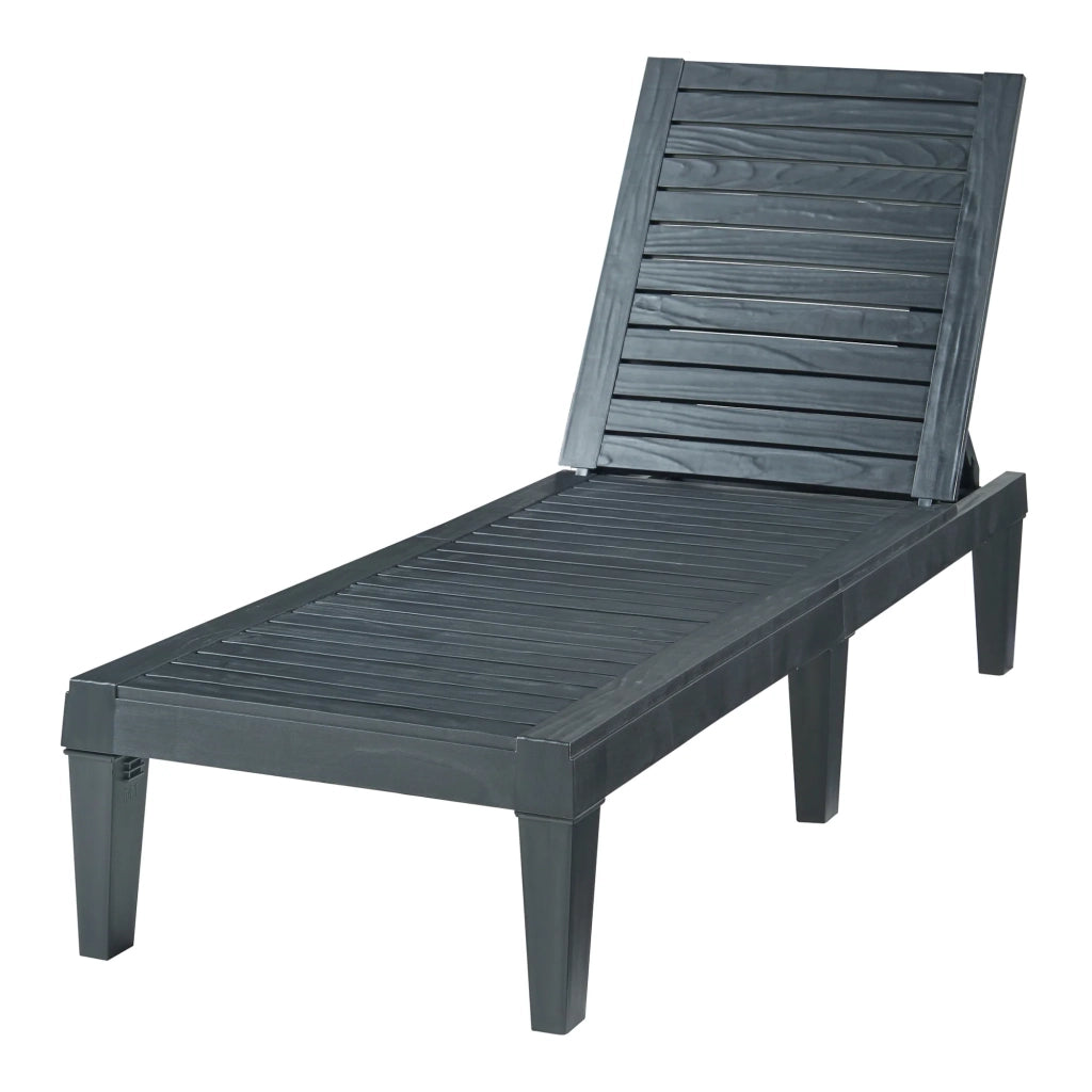 Chaise longue da giardino 172 x 58 x 74 cm nero strutturato 03_0009206