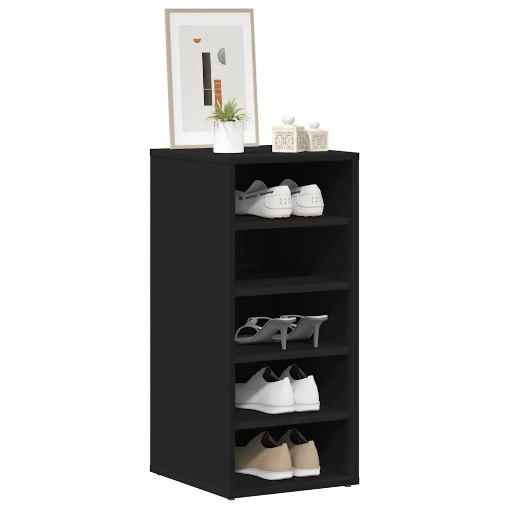 Scarpiera Nera 31,5x35x70 cm in Truciolato 808983