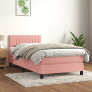 Giroletto a Molle con Materasso Rosa 80x200 cm in Velluto cod mxl 76687
