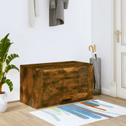 Scarpiera a Muro Rovere Fumo 70x35x38 cm Legno Massello Pino 821017