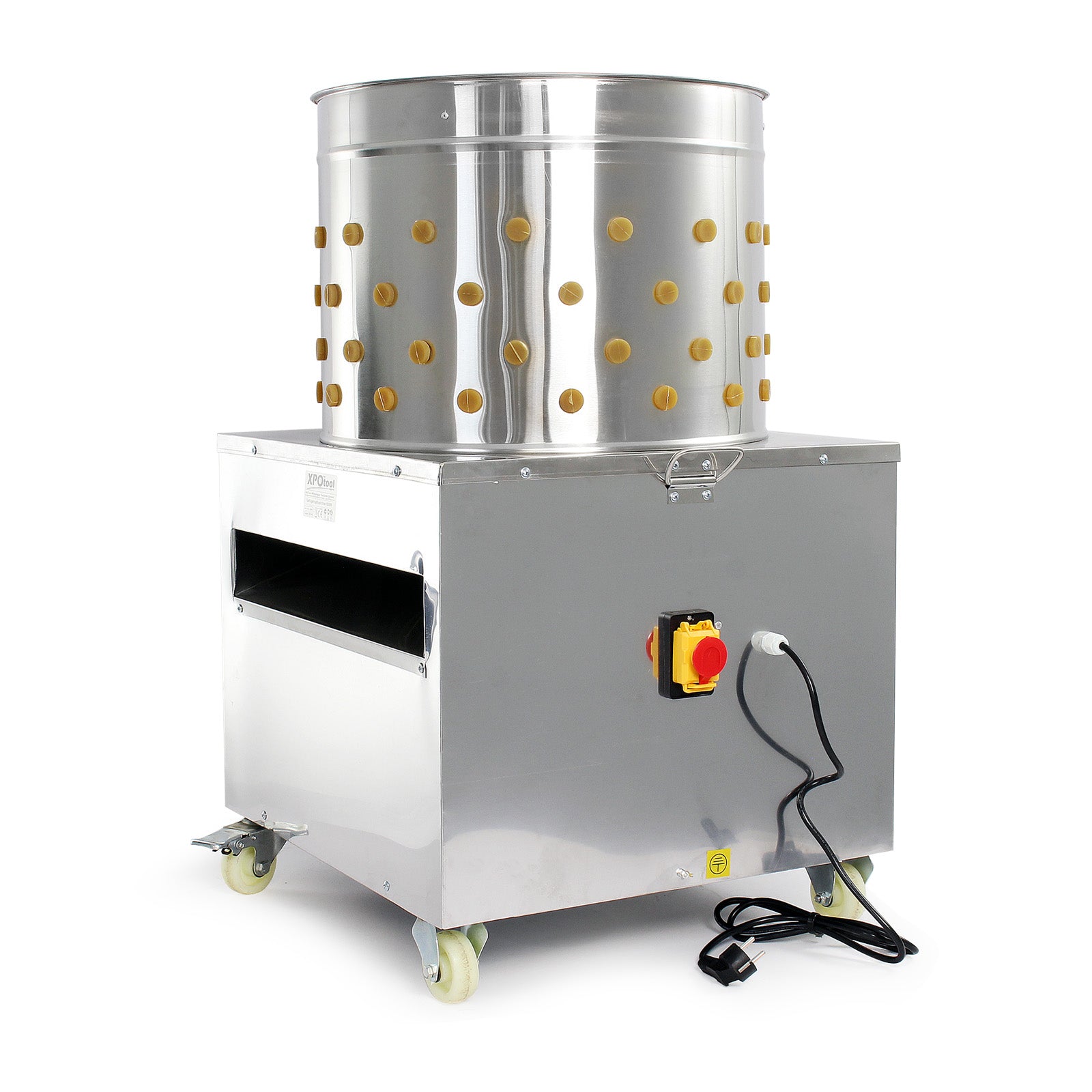 Fudajo Spiumatrice elettrica 1500 w, Spennapolli con tamburo in acciaio inox Ø 50cm 130 dita