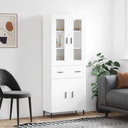 Credenza-Buffet-Armadio da cucina Bianca 69,5x34x180 cm in Legno Multistrato 501064