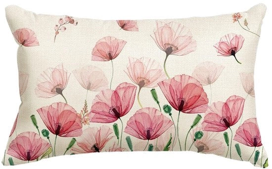 Coprisella per cuscino - Chiusura a clip - Lente - 30x50 cm - Coprisella per cuscino da divano - Camera da soggiorno - Decorazione - Adatto per esterno - Estate - Foglie - Coprisella per cuscino da esterno