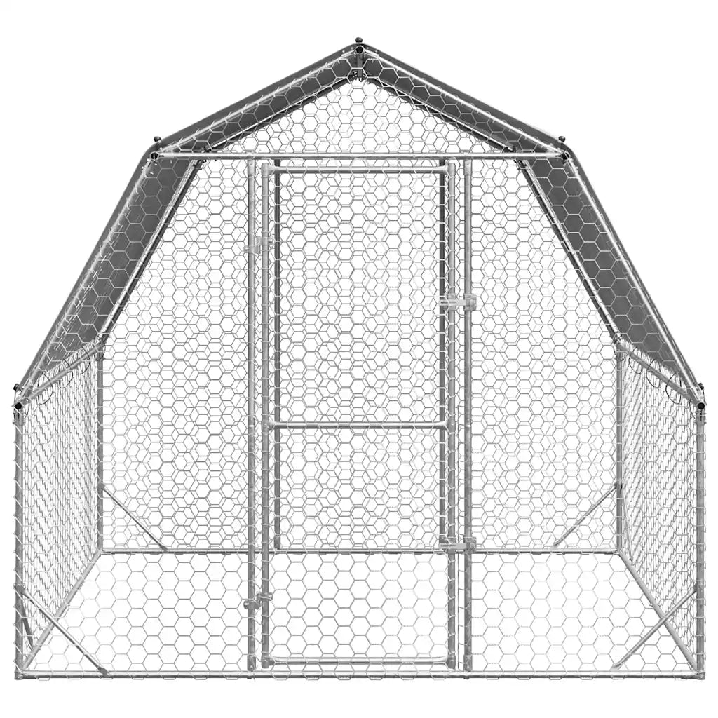 Recinto per Polli con Tetto 2,5x2x2,25 m in Acciaio Zincato CFW5287625