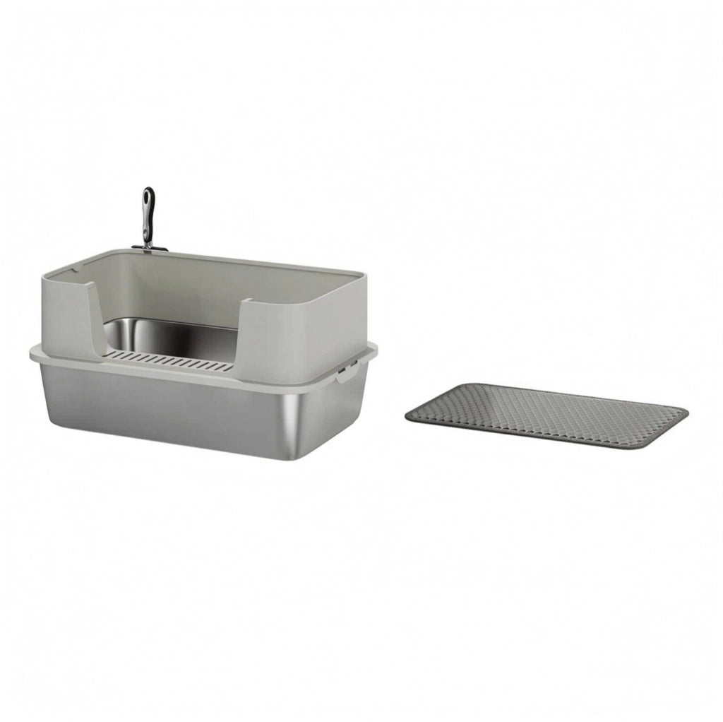 LETTIERA per Gatti con Coperchio 60,2x40,2x29,5 cm Grigia