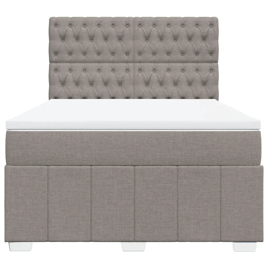 vidaXL Giroletto a Molle con Materasso Tortora 140x190 cm in Tessuto
