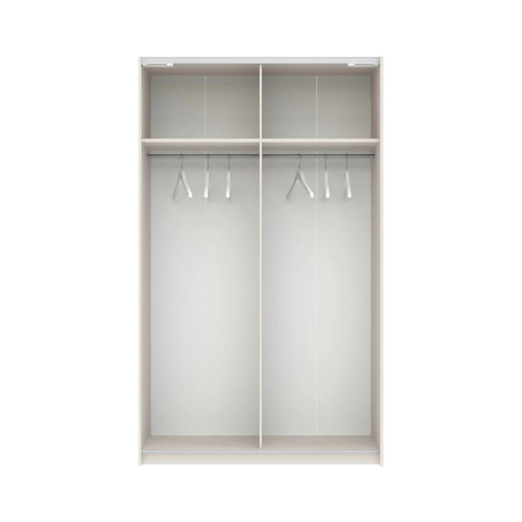 Armadio Camera da Letto Maba, Guardaroba 2 Ante 2 Ripiani, 120x204h cm Beige Cashmere
