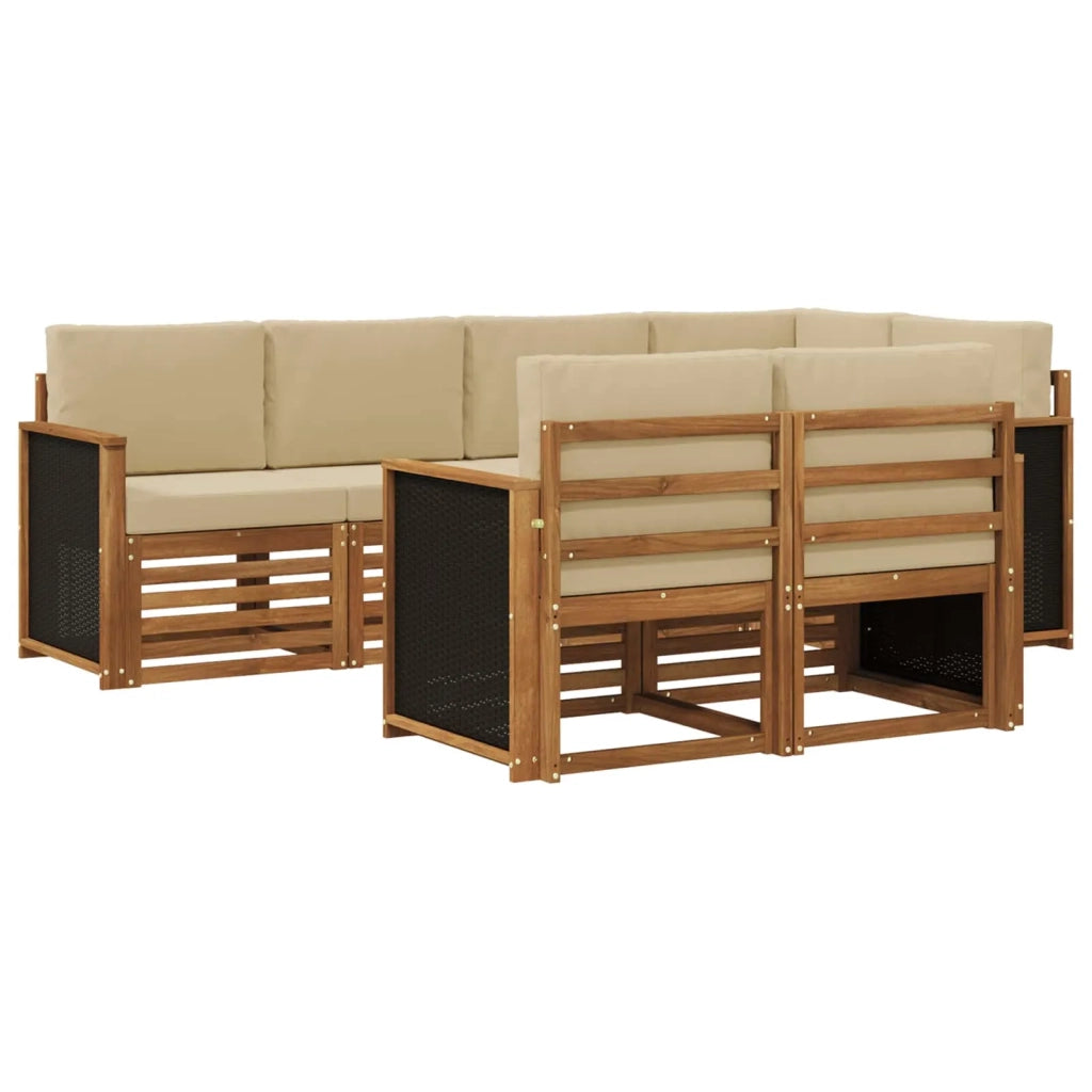 Set divano sezionale con cuscino 6 pcs Naturale 3384464