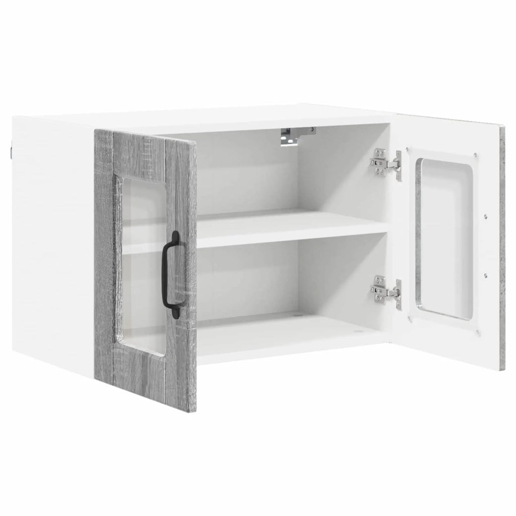 Mobile in vetro da parete PORTO 2 pcs Grigio Sonoma