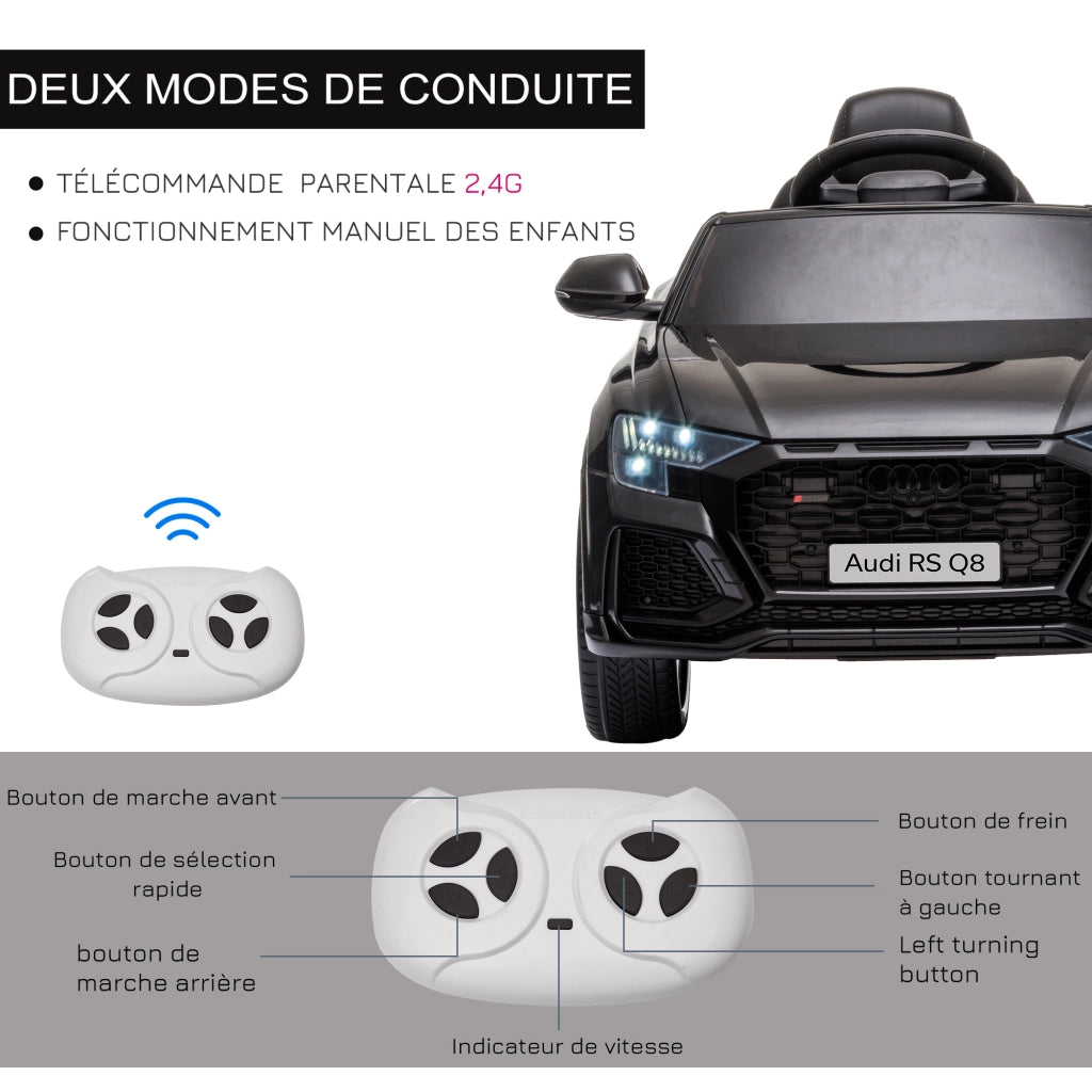Auto elettrica per bambini Audi RS Q8 ¨C zephmum ¨C Nero