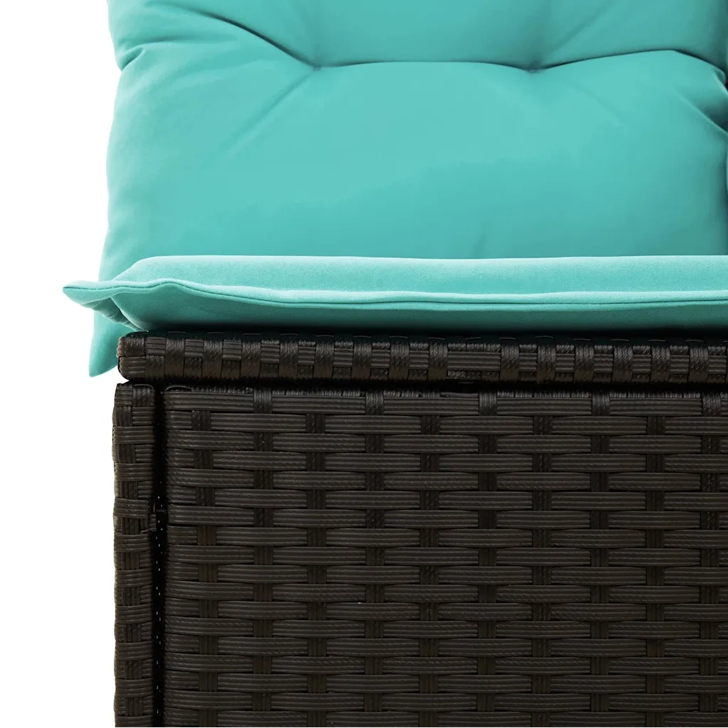 Set Divani da Giardino 10 pz con Cuscini Nero in Polyrattan 3226379