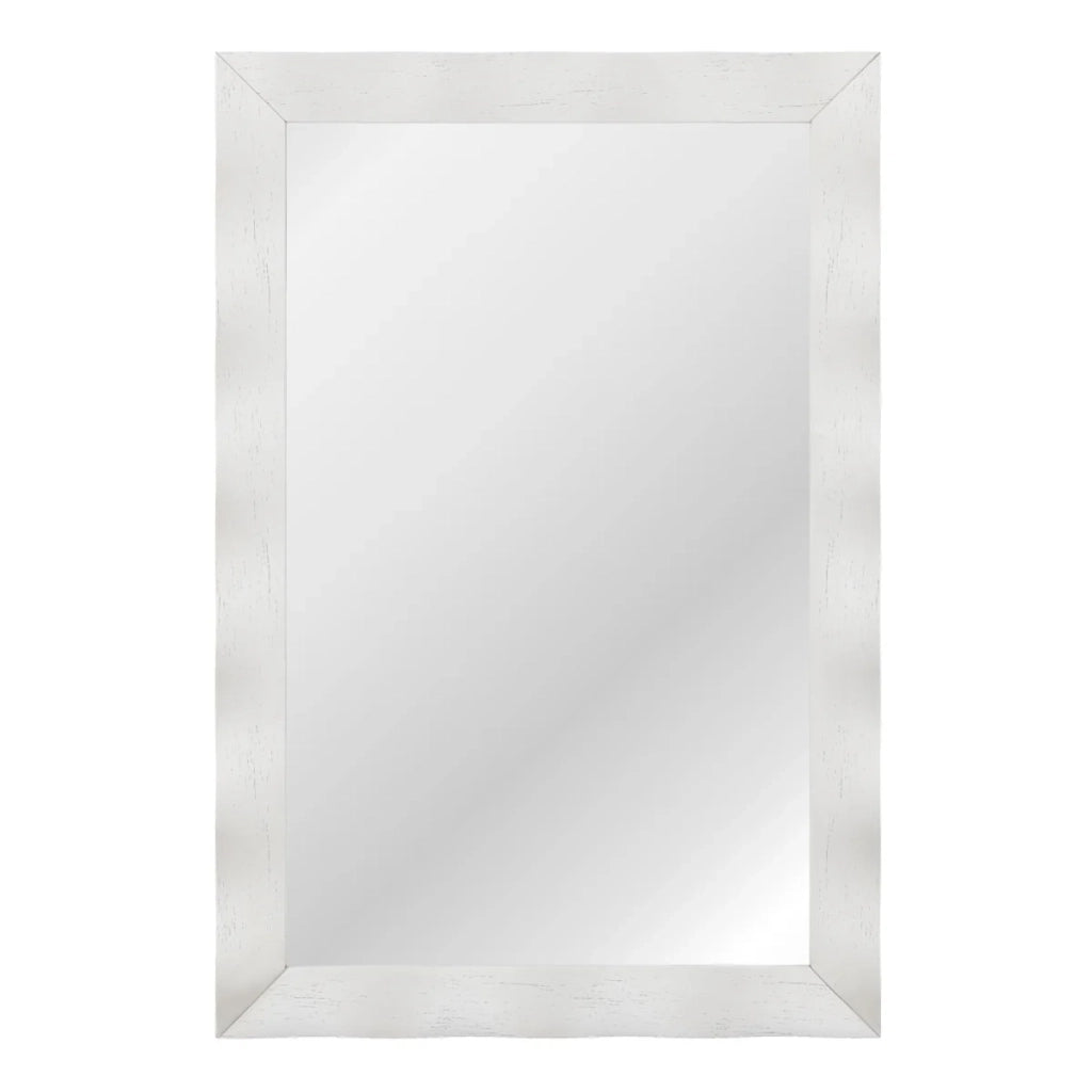 Specchio da parete 106 x 71,5 cm ampia superficie riflettente finitura rustica in legno di caucciù bianco 20_0012859