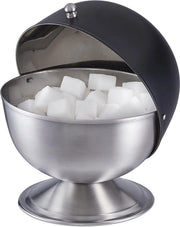 Ciotola per zucchero per caramelle ciotola per zucchero con coperchio in acciaio inossidabile H x Ø: 155 x 14 cm nero-argentato