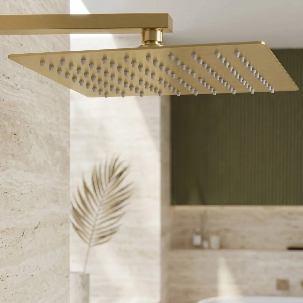 Soffione Doccia Quadrato Rea Js-p015bg 30cm Brush Gold